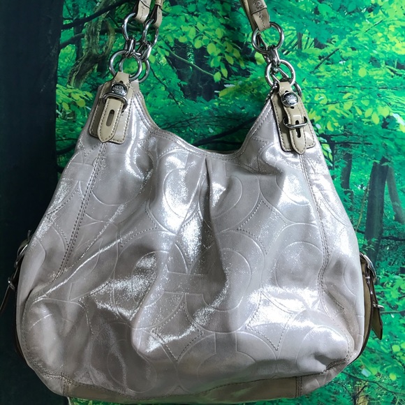 Coach Maggie Madison silver shimmer purse. - Picture 10 of 16